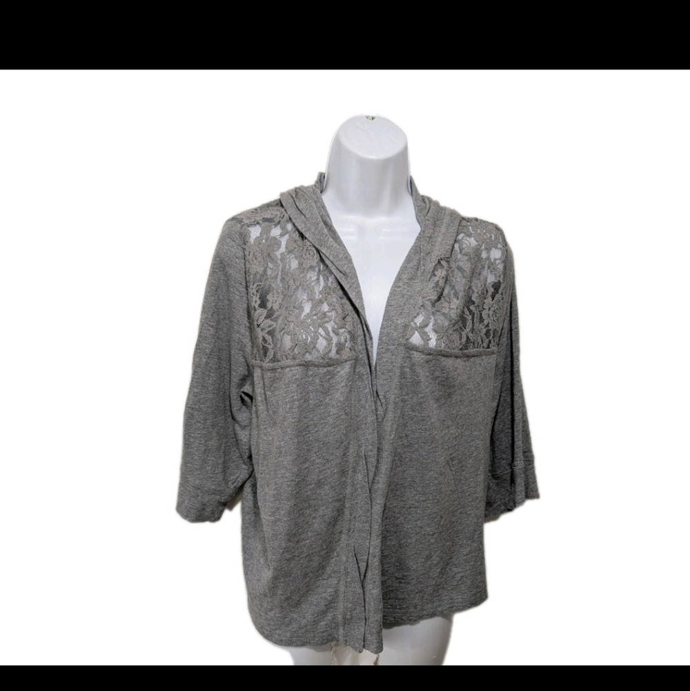 Torrid 3 Lace Panel Holdie Cardigan Sweater Shrug 3X Boho Whimsical #3